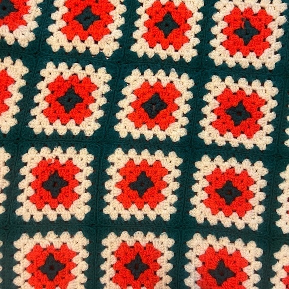 Granny Square crochet afghan, blanket, lap throw, grandma core, Rosanne,52”x 64” - Picture 2 of 6